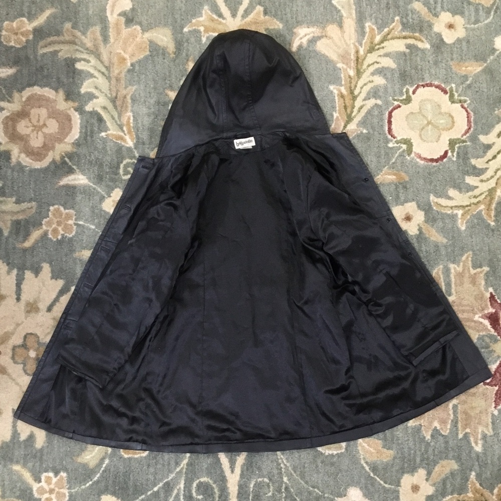 BAGATELLE Vintage Black Hooded Genuine Leather Jacket Womens US Large - Picture 11 of 17